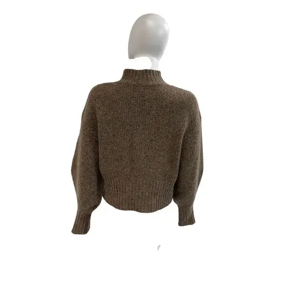 Autumn Cashmere 'Fair Isle' Brown Cashmere Cashmere Turtleneck Sweater Size XS - Picture 3 of 5